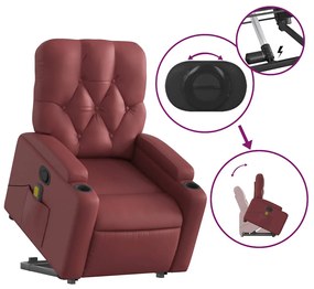 vidaXL bordó műbőr dönthető masszázs- és állófotel