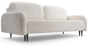 Kihúzható kárpitozott háromszemélyes kanapé CLOUDY, krémszínű