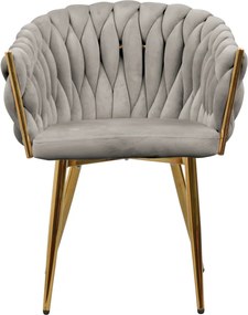 Étkezőszék, szürkésbarna Taupe Velvet szövet/gold króm arany, DEILA