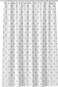 Zuhanyfüggöny Nagy Fehér Fekete Pöttyös Fürdőszoba Kádhoz, Tömör