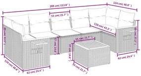 8 részes bézs polyrattan kerti ülőgarnitúra párnával