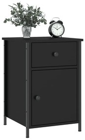 2 db fekete szerelt fa éjjeliszekrény 40 x 42 x 60 cm