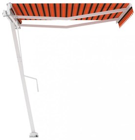 narancs-barna kézzel kihúzható póznás napellenző 300 x 250 cm