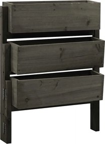 vidaXL szürke tömör fenyőfa összecsukható kerti ültetőláda 60x14x75 cm