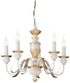 Ideal Lux - Csillár láncon FIRENZE 5xE14/40W/230V átm. 55 cm fehér/arany