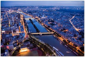 Poszterek 120x80 Párizs éjszakai panorámája