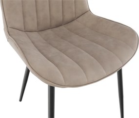 Szék, ekobőr szürkésbarna taupe/fekete, HAZAL