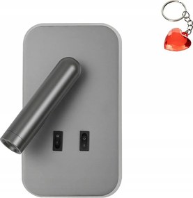 8W-os Led fali lámpa reflektorral és kapcsolóval Doria WL-83957-1-GR Italux