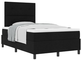 Box Spring Ágy Matraccal Fekete 120x200 cm Szövet