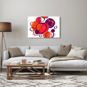 Kép - Motívum körökkel meleg színekben (90x60 cm)
