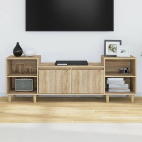 sonoma tölgyszínű szerelt fa TV-szekrény 160x35x55 cm