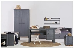 Szürke egyszemélyes ágy 90x200 cm Dennis – WOOOD