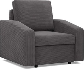 Zeus fotel, döntött kartámasz, kordbársony, hab töltet, szürke