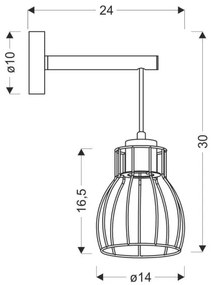 Fali lámpa BERNITA 1xE27/60W/230V