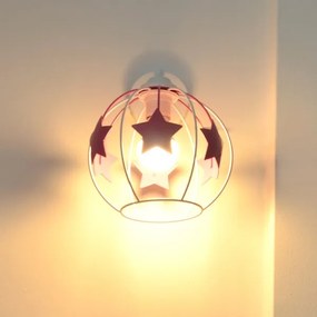 Gyermek fali lámpa STARS 1xE27/15W/230V rózsaszín/fehér