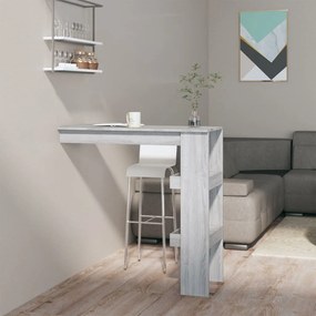 Szürke sonoma színű fatermék fali bárasztal 102 x 50 x 45 cm