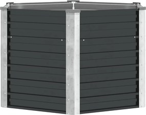 vidaXL antracitszürke horganyzott acél kerti magaságyás 129x129x77 cm