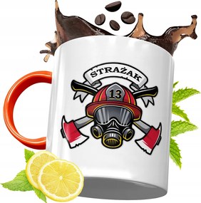 Narancssárga Bögre Tűzoltónak Tökéletes Ajándék fényképes nyomtatással