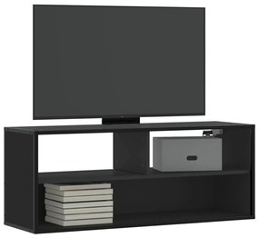 fekete szerelt fa és fém TV-szekrény 100x31x39,5 cm