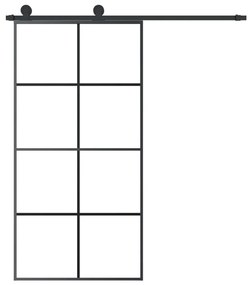 ESG üveg-alumínium tolóajtó fémszerelvény-szettel 102,5x205 cm