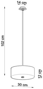 Sollux SL.0756 - Csillár zsinóron SKALA 3xE27/60W/230V átm. 30 cm fekete