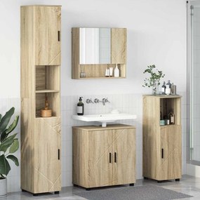 Fürdőszoba bútor szett 4 pcs sonoma tölgy 61 x 35 x 64 cm
