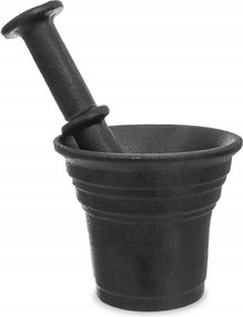 Öntöttvas Mozsár Fűszertörővel, Fekete, Nehéz