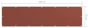 terrakotta oxford-szövet erkélyparaván 75 x 300 cm