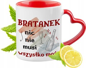 Árvácska Bögre Piros Szív Alakú Füllel Ajándék