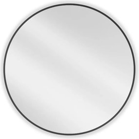 Mexen Loft kerek fürdőszobai tükör 80 cm, fekete keret - 9850-080-080-000-70
