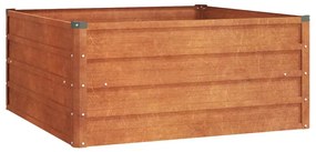 Rozsda színű corten acél kerti magaságyás 100 x 100 x 45 cm