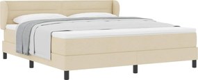 vidaXL Boxrugós ágy matracmal fejtámlával Krém 180 x 200 cm szövet