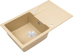 Gori szögletes egy medence + csepegtető gránit mosogató bézs