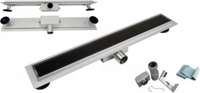 Lineáris zuhanyfolyóka 100 cm alacsony 52mm Üveg Fekete