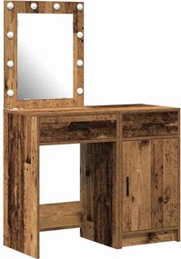 vidaXL Öltözködőasztal fiókkal 2 pcs Barna 50 x 41 x 135 cm Faanyag
