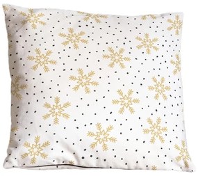 Díszpárna karácsonyi mintával 45x45 cm Golden Snowflakes – Butter Kings