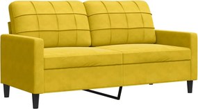 vidaXL kétszemélyes sárga bársony kanapé 140 cm