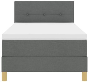 Box Spring ágy matraccal sötét szürke 80x200 cm szövet