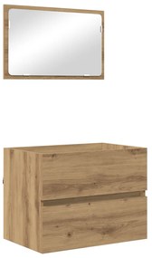 2 részes fürdőszobai bútorkészlet artisan tölgy mérnöki fa