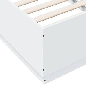 fehér szerelt fa ágykeret LED-világítással 90 x 190 cm