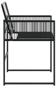 4 db fekete polyrattan kerti szék