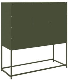 olívazöld acél magasszekrény 100,5 x 39 x 107 cm
