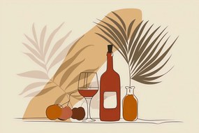 Poszter 30x20cm Bor a pálmafák mellett