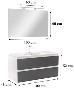 Vario Forte 100 alsó szekrény mosdóval