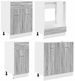 Konyhaszekrény garnitúra fiókkal Lyon 8 pcs Szürke Sonoma