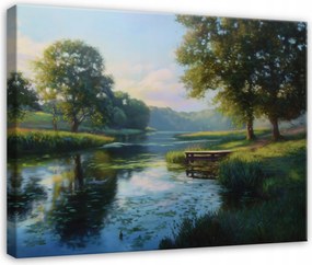 Vászonkép Erdő Folyó Természet Fák Hálószoba Nappali Konyha Vászon 60x40