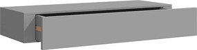 vidaXL szürke MDF falra szerelhető fiókos polc 60 x 23,5 x 10 cm