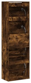 füstös tölgy cipőszekrény 4 kihajtható fiókkal 60x34x187,5 cm