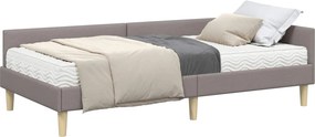 vidaXL Sarok Ágykeret Matraccal matracmal 2 pcs Tópszínű szövet
