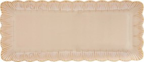Patera kerámia felvágott előételtartó retro krém arany 36x16cm
